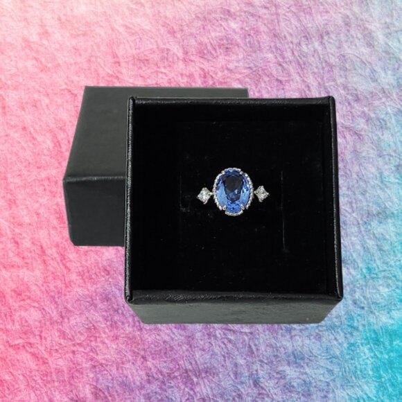 BP Kids Collection Adjustable Lab Created Light Sapphire Ring - Picture 6 of 8